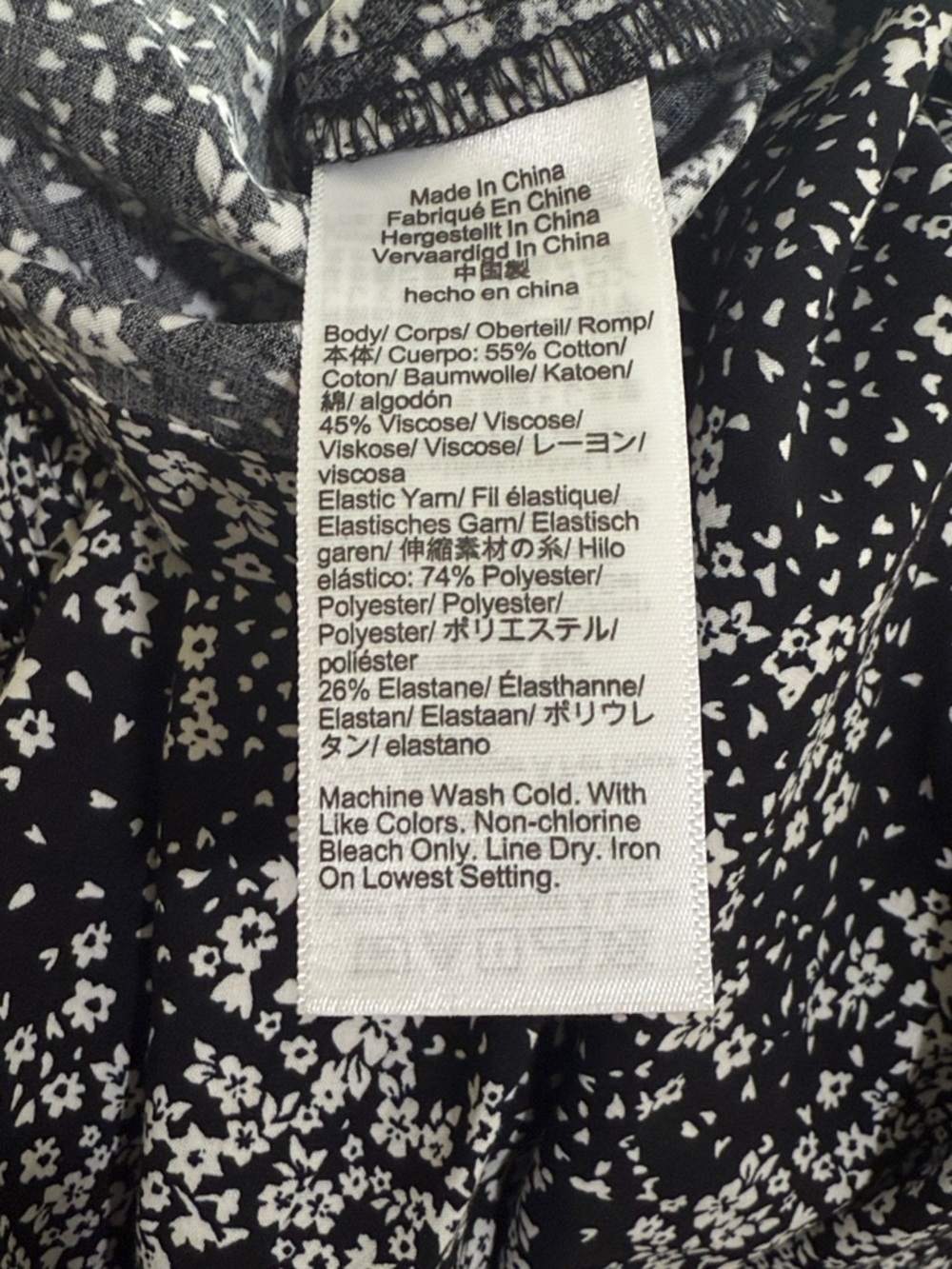 Madewell Smocked Crewneck Harper Floral Black White Mini Dress Floral Size 12 - Picture 9 of 9